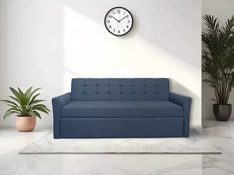 Zenith Sofa Cum Bed in Denim Blue